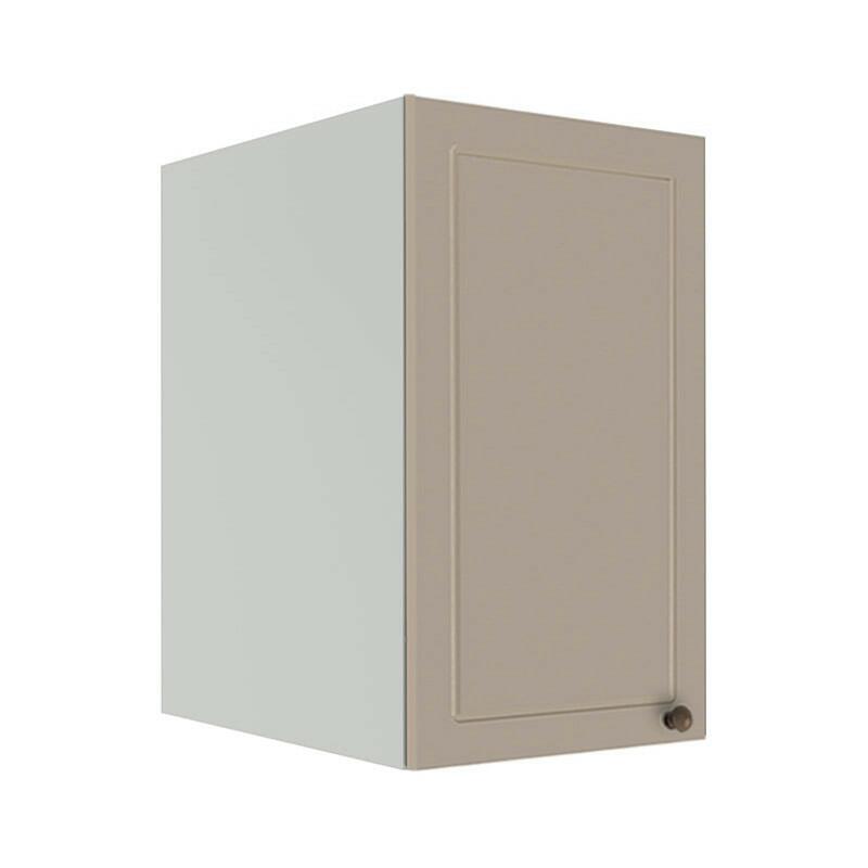 Módulo Armário Aéreo 68x40x56cm 1 Porta 100% MDF Cozinha Modulada Provence Robel Branco/Fendi Matte