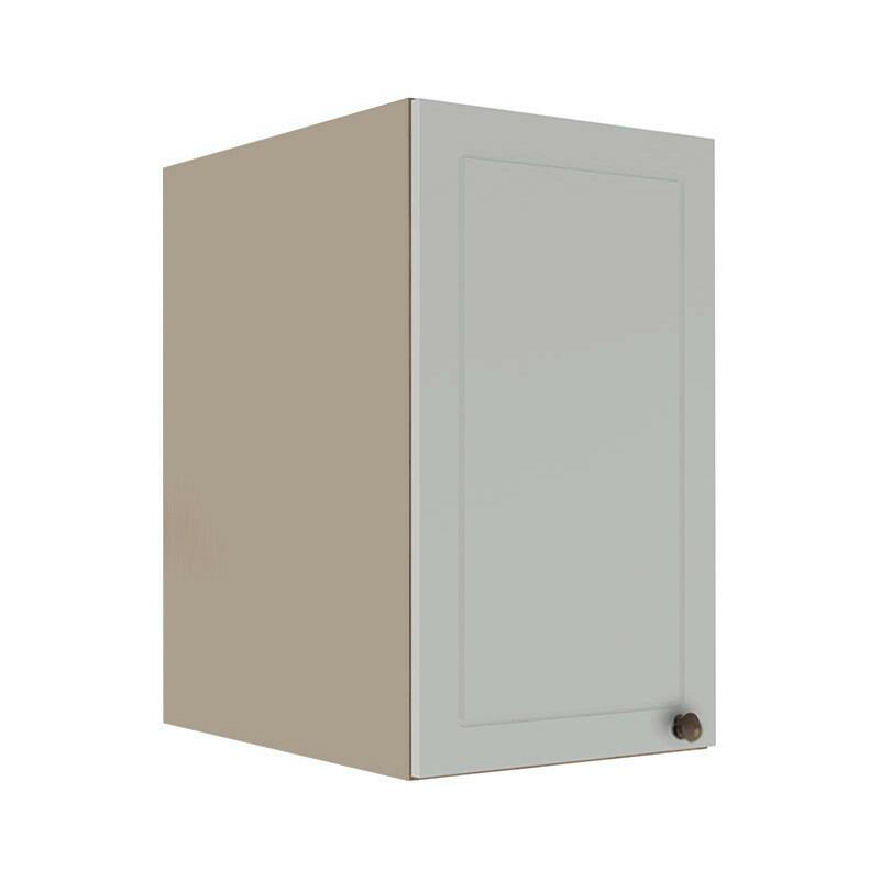 Módulo Armário Aéreo 68x40x56cm 1 Porta 100% MDF Cozinha Modulada Provence Robel Fendi/Branco Matte
