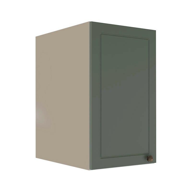 Módulo Armário Aéreo 68x40x56cm 1 Porta 100% MDF Cozinha Modulada Provence Robel Fendi/Sálvia Matte