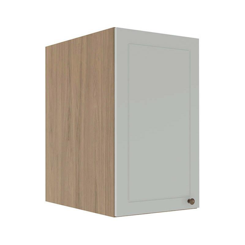 Módulo Armário Aéreo 68x40x56cm 1 Porta 100% MDF Cozinha Modulada Provence Robel Hanover/Branco Matte
