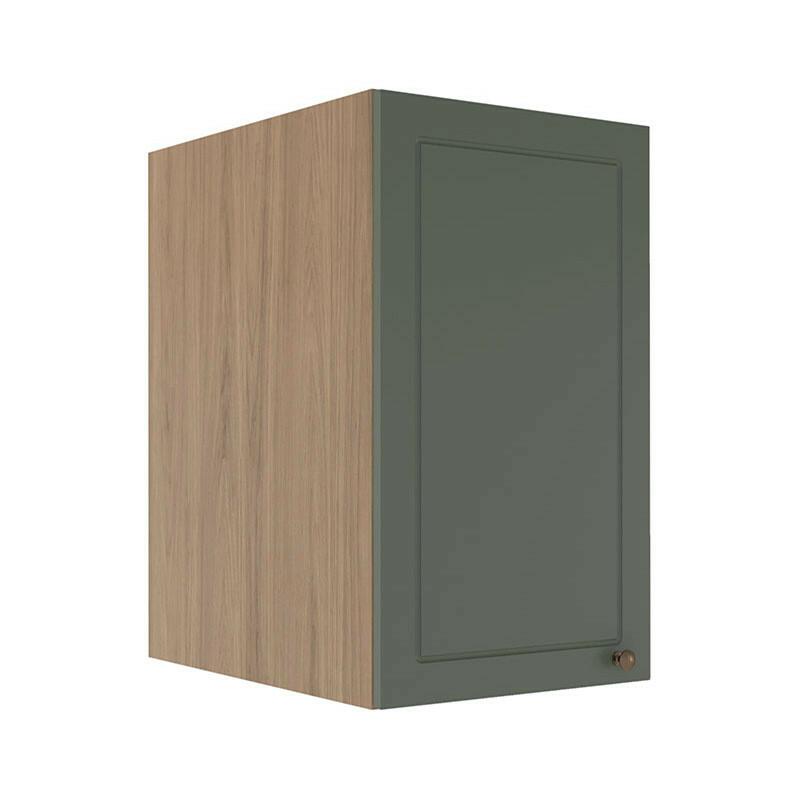 Módulo Armário Aéreo 68x40x56cm 1 Porta 100% MDF Cozinha Modulada Provence Robel Hanover/Sálvia Matte