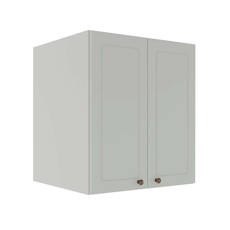 Módulo Armário Aéreo 68x60x56cm 2 Portas 100% MDF Cozinha Provence Robel Branco/Branco Matte