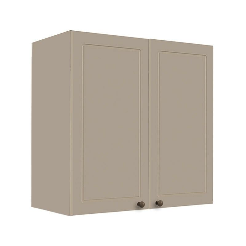 Módulo Armário Aéreo 68x70x34cm 2 Portas 100% MDF Cozinha Modulada Provence Robel Fendi/Fendi Matte