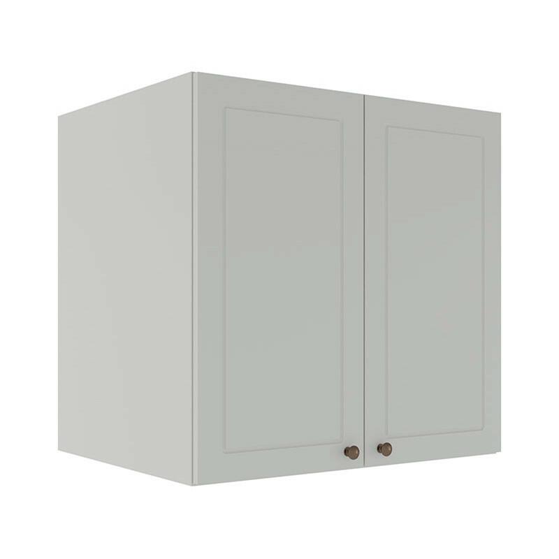 Módulo Armário Aéreo 68x70x56cm 2 Portas 100% MDF Cozinha Provence Robel Branco/Branco Matte
