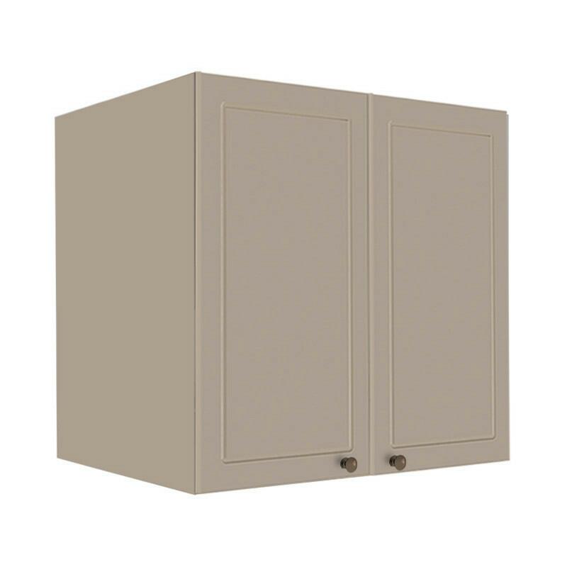 Módulo Armário Aéreo 68x70x56cm 2 Portas 100% MDF Cozinha Provence Robel Fendi/Fendi Matte