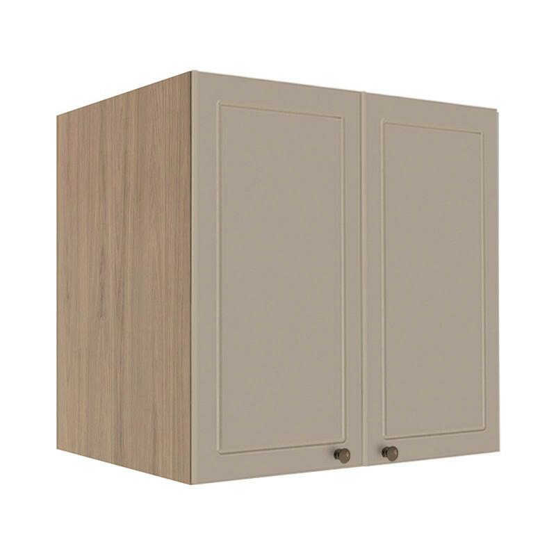 Módulo Armário Aéreo 68x70x56cm 2 Portas 100% MDF Cozinha Provence Robel Hanover/Fendi Matte