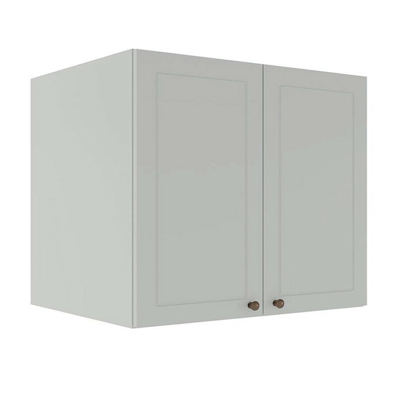 Módulo Armário Aéreo 68x80x56cm 2 Portas 100% MDF Cozinha Provence Robel Branco/Branco Matte