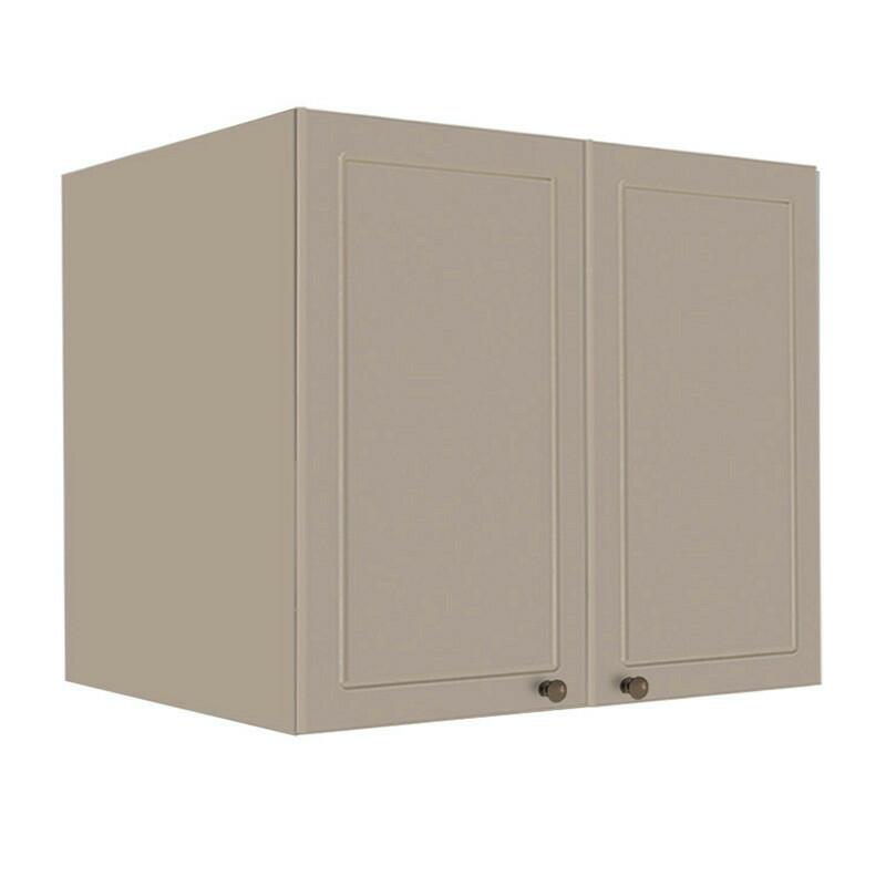 Módulo Armário Aéreo 68x80x56cm 2 Portas 100% MDF Cozinha Provence Robel Fendi/Fendi Matte