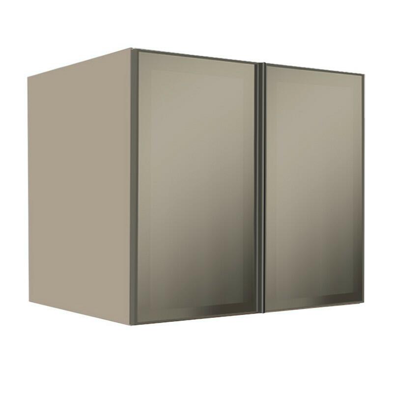Módulo Armário Aéreo 68x80x56cm 2 Portas Vidro Reflecta Cozinha Modulada Robel Fendi