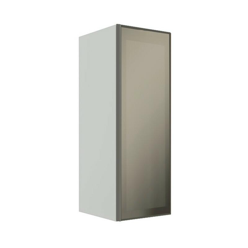 Módulo Armário Aéreo 88x30X34cm 1 Porta Vidro Reflecta Cozinha Modulada Robel Branco