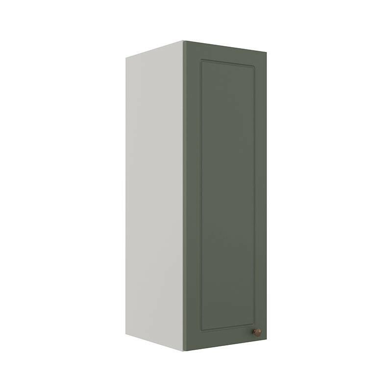Módulo Armário Aéreo 88x30x34cm 1 Porta 100% MDF Cozinha Provence Robel Branco/Salvia Matte