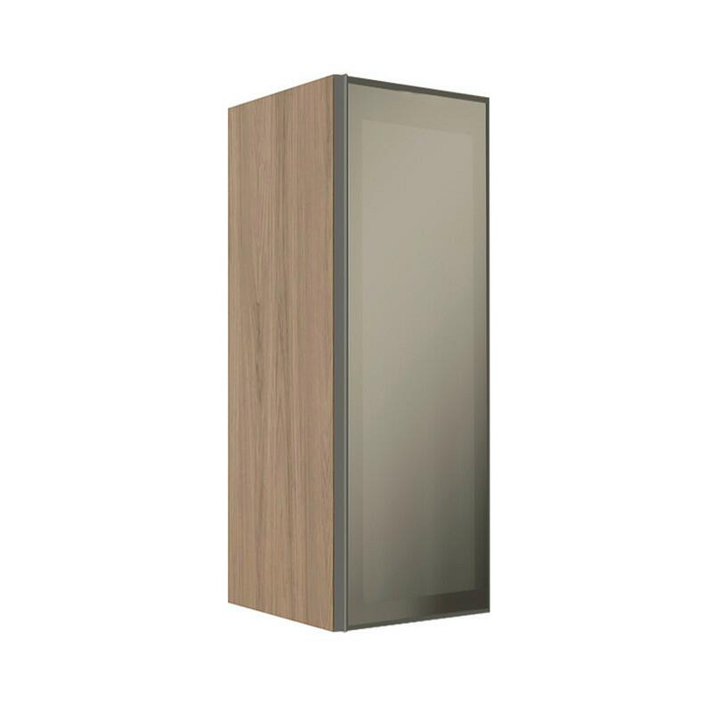 Módulo Armário Aéreo 88x30X34cm 1 Porta Vidro Reflecta Cozinha Modulada Robel Hanover
