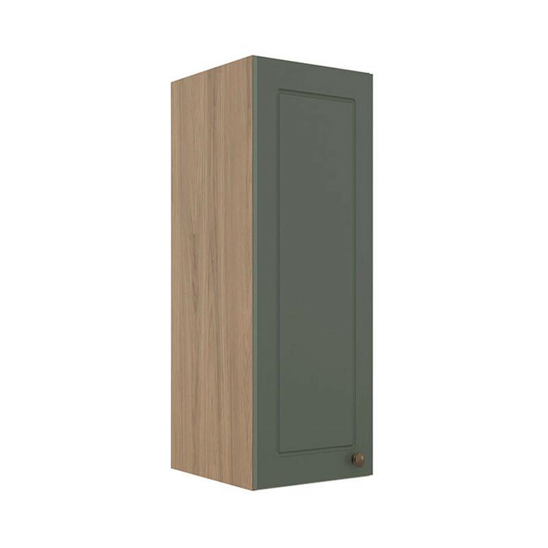 Módulo Armário Aéreo 88x30x34cm 1 Porta 100% MDF Cozinha Provence Robel Hanover/Salvia Matte