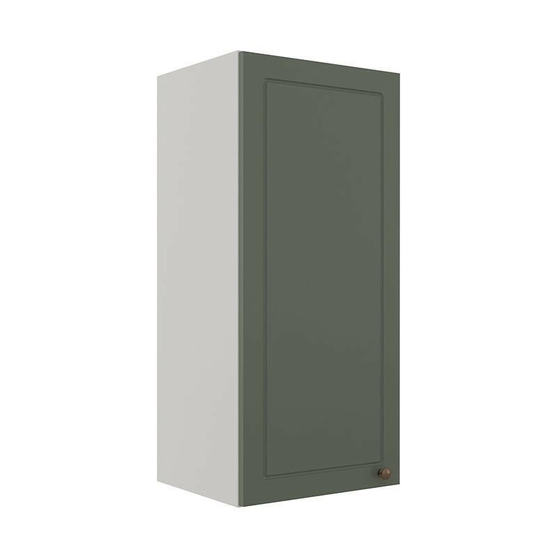 Módulo Armário Aéreo 88x40x34cm 1 Porta 100% MDF Cozinha Provence Robel Branco/Salvia Matte