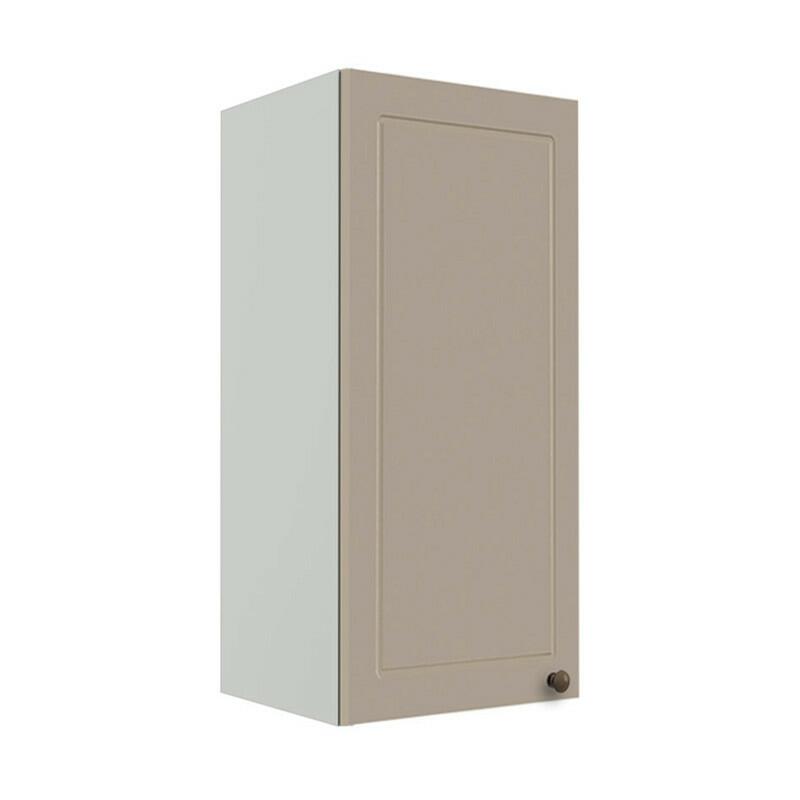Módulo Armário Aéreo 88x40x34cm 1 Porta 100% MDF Cozinha Provence Robel Branco/Fendi Matte