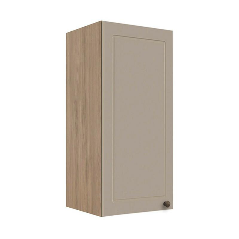 Módulo Armário Aéreo 88x40x34cm 1 Porta 100% MDF Cozinha Provence Robel Hanover/Fendi Matte