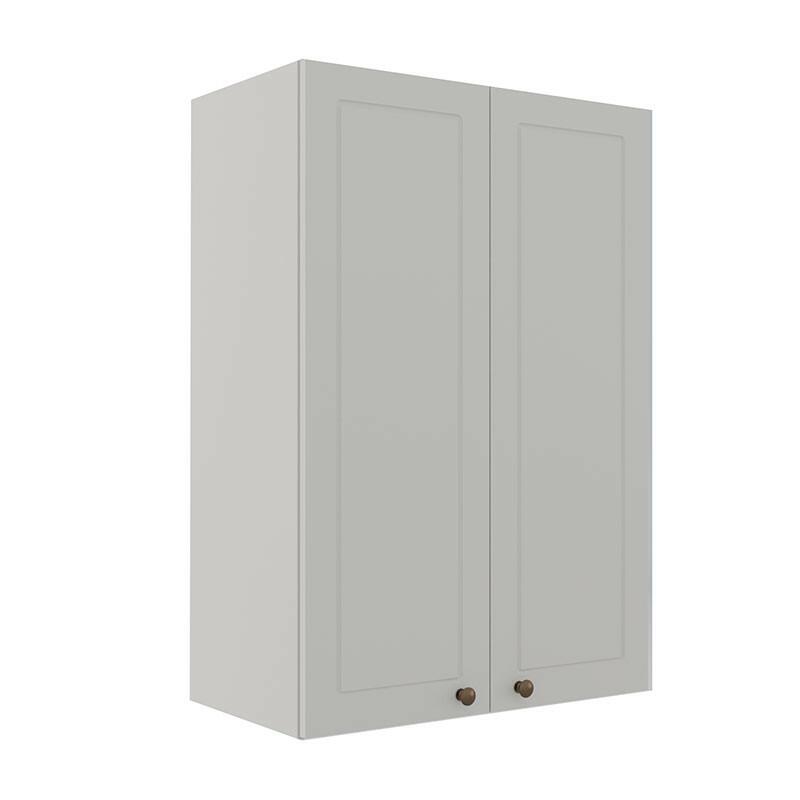 Módulo Armário Aéreo 88x60x34cm 2 Portas 100% MDF Cozinha Provence Robel Branco/Branco Matte