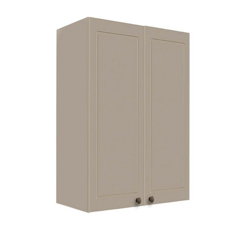 Módulo Armário Aéreo 88x60x34cm 2 Portas 100% MDF Cozinha Provence Robel Fendi/Fendi Matte