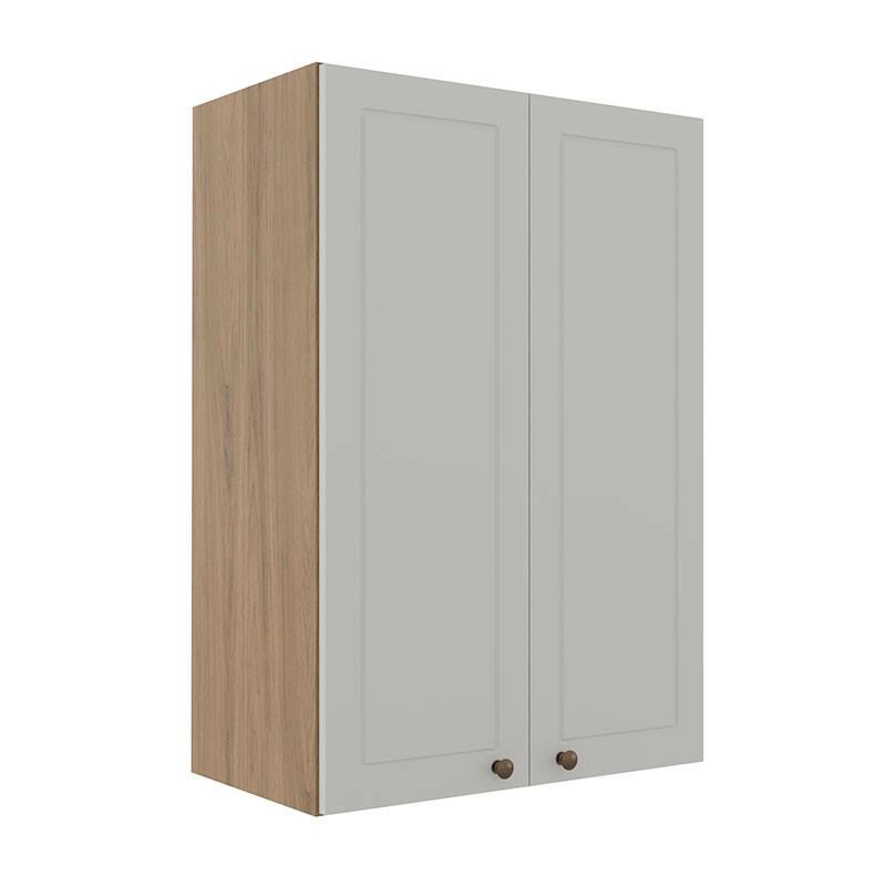 Módulo Armário Aéreo 88x60x34cm 2 Portas 100% MDF Cozinha Provence Robel Hanover/Branco Matte