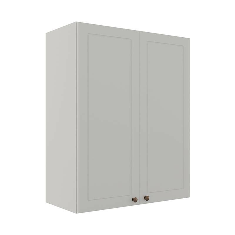 Módulo Armário Aéreo 88x70x34cm 2 Portas 100% MDF Cozinha Provence Robel Branco/Branco Matte