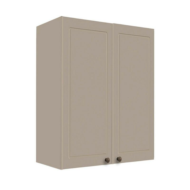Módulo Armário Aéreo 88x70x34cm 2 Portas 100% MDF Cozinha Provence Robel Fendi/Fendi Matte