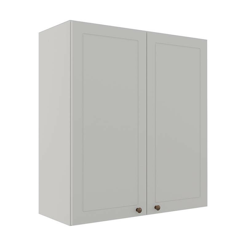 Módulo Armário Aéreo 88x80x34cm 2 Portas 100% MDF Cozinha Provence Robel Branco/Branco Matte