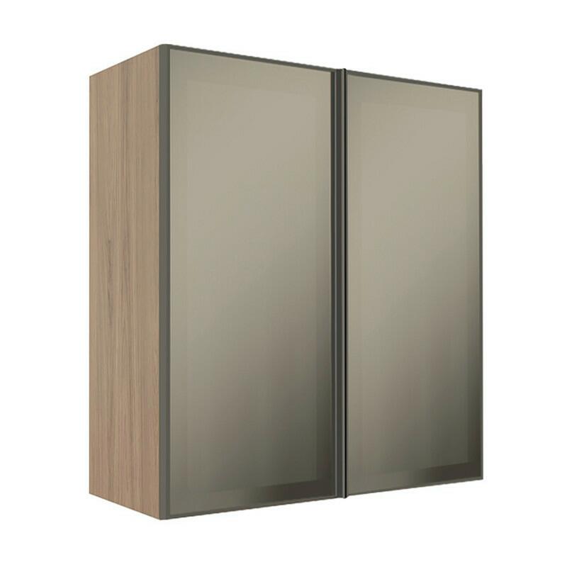 Módulo Armário Aéreo 88x80X34cm 2 Portas Vidro Reflecta Cozinha Modulada Robel Hanover