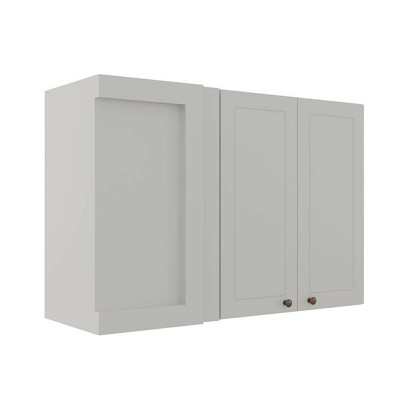 Módulo Armário Aéreo Canto Reto 68x100x34cm 100% MDF Cozinha Provence Robel Branco/Branco Matte