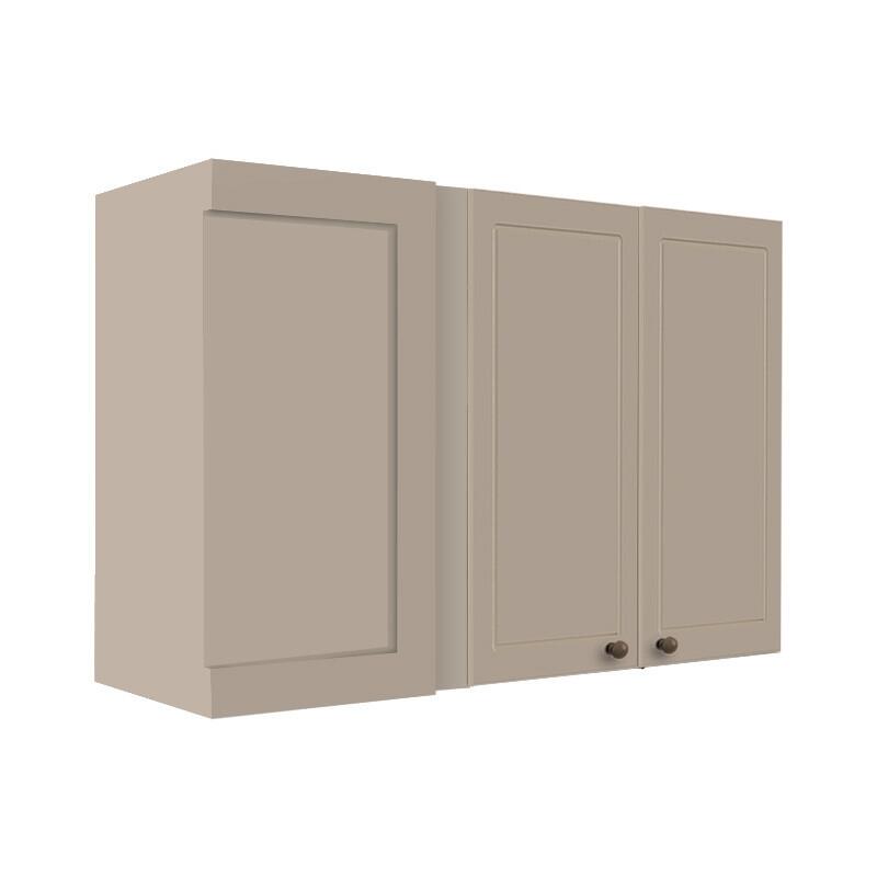 Módulo Armário Aéreo Canto Reto 68x100x34cm 100% MDF Cozinha Provence Robel Fendi/Fendi Matte