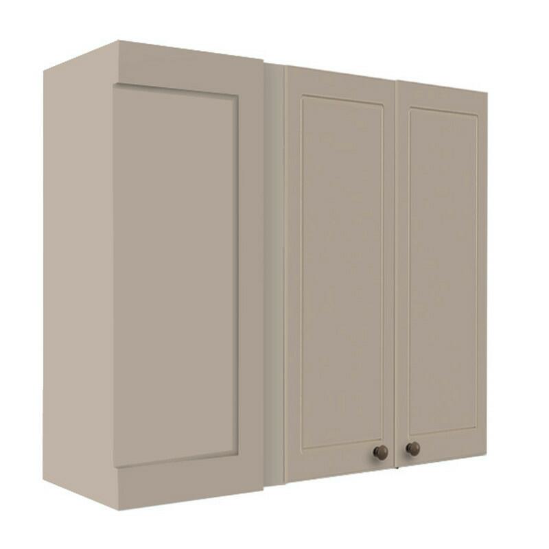 Módulo Armário Aéreo Canto Reto 88x100x34cm 100% MDF Cozinha Provence Robel Fendi/Fendi Matte