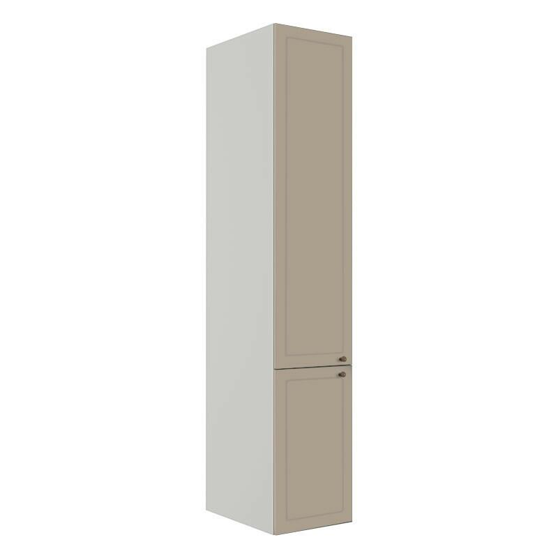 Módulo Paneleiro 208x40x56cm 2 Portas 100% MDF Cozinha Provence Robel Branco/Fendi Matte