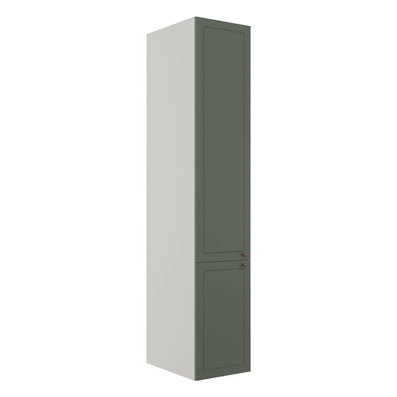 Módulo Paneleiro 208x40x56cm 2 Portas 100% MDF Cozinha Provence Robel Branco/Salvia Matte