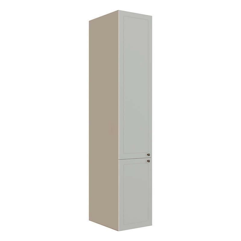 Módulo Paneleiro 208x40x56cm 2 Portas 100% MDF Cozinha Provence Robel Fendi/Branco Matte