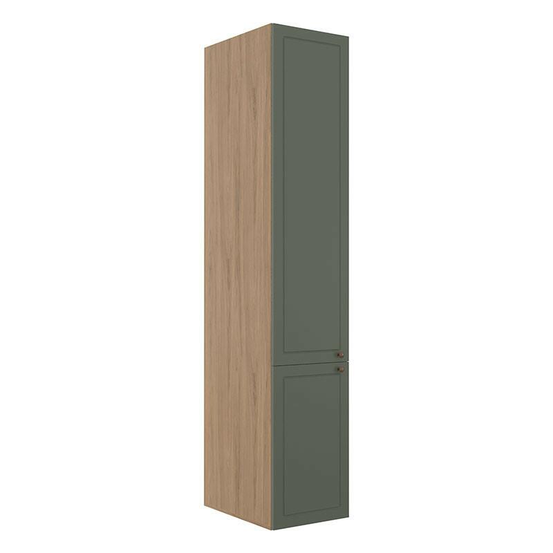 Módulo Paneleiro 208x40x56cm 2 Portas 100% MDF Cozinha Provence Robel Hanover/Salvia Matte