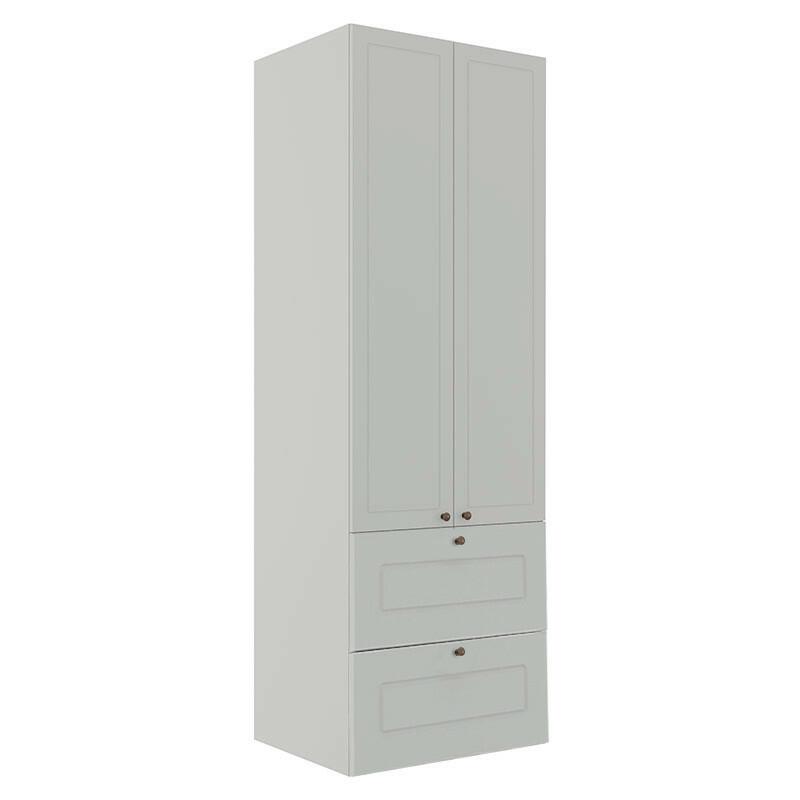 Módulo Paneleiro 172x70x56cm 2 Portas 2 Gavetas 100% MDF Cozinha Provence Robel Branco/Branco Matte