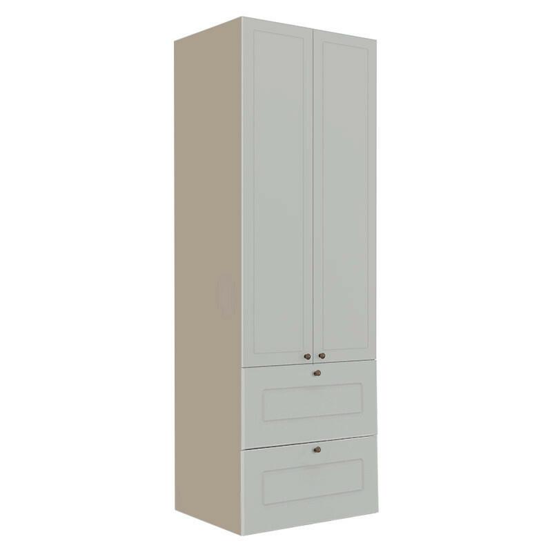 Módulo Paneleiro 172x70x56cm 2 Portas 2 Gavetas 100% MDF Cozinha Provence Robel Fendi/Branco Matte
