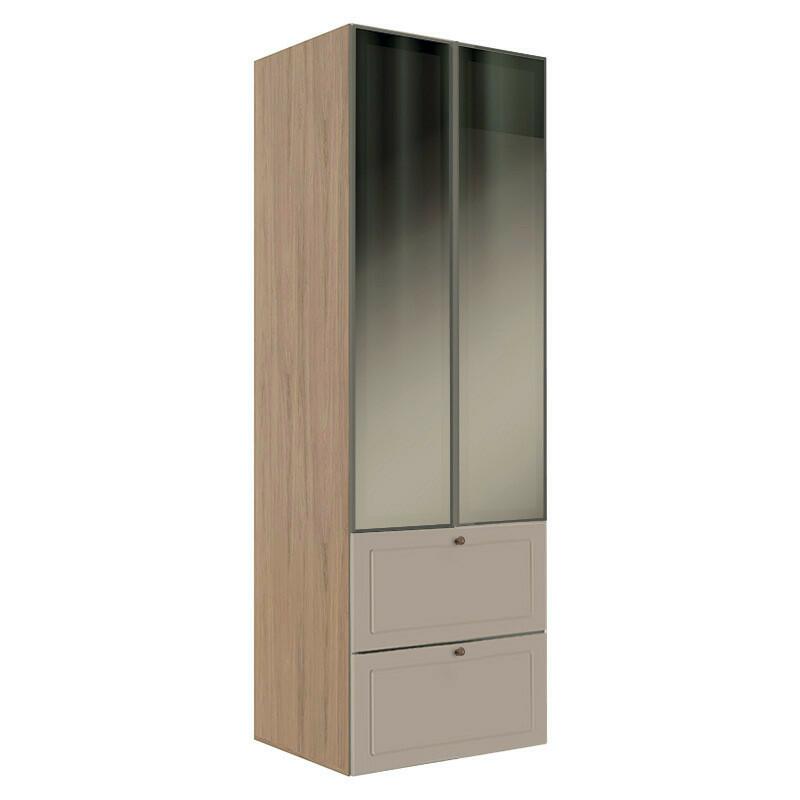 Módulo Paneleiro 172x70x56cm 2G 2P Vidro Reflecta Cozinha Provence Robel Hanover/Fendi Matte