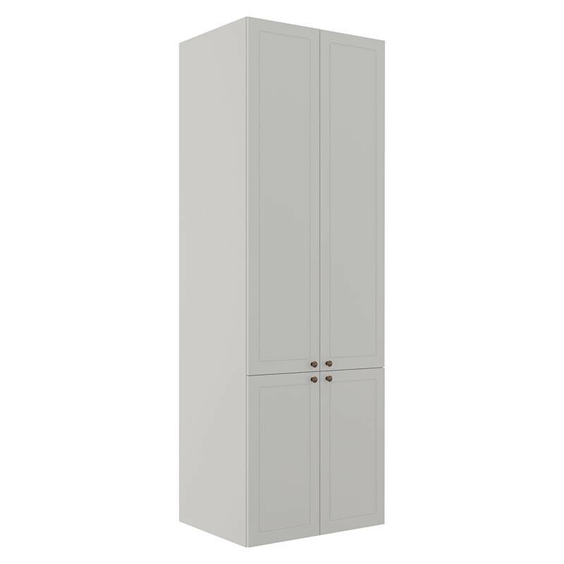 Módulo Paneleiro 208x70x56cm 4 Portas 100% MDF Cozinha Provence Robel Branco/Branco Matte