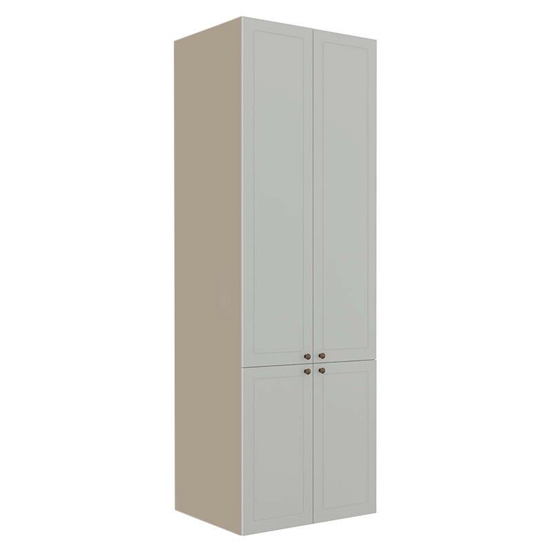 Módulo Paneleiro 208x70x56cm 4 Portas 100% MDF Cozinha Provence Robel Fendi/Branco Matte
