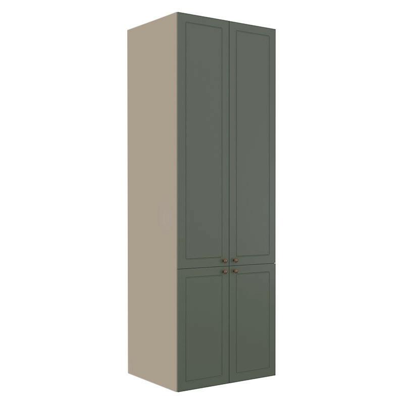 Módulo Paneleiro 208x70x56cm 4 Portas 100% MDF Cozinha Provence Robel Fendi/Salvia Matte