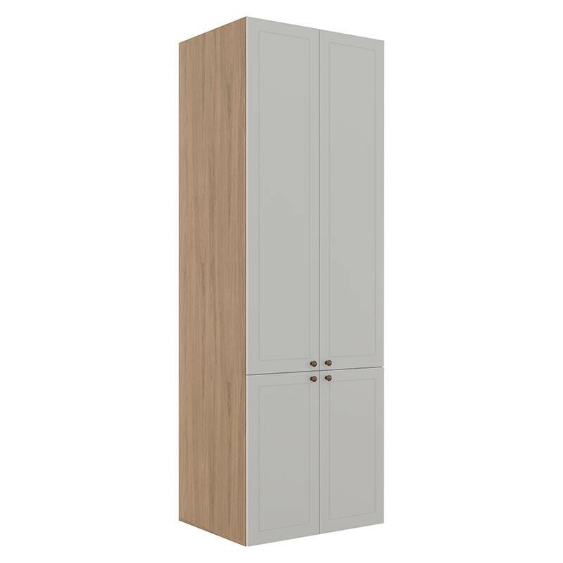 Módulo Paneleiro 208x70x56cm 4 Portas 100% MDF Cozinha Provence Robel Hanover/Branco Matte