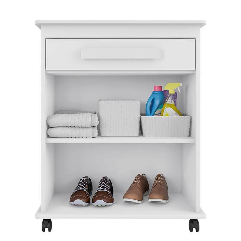 Buffet Balcão Pequeno Multiuso 75cm 2 Portas Chile RV Móveis Branco