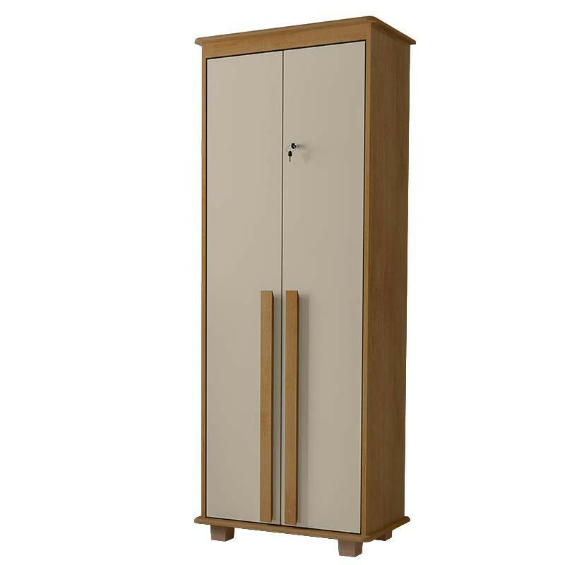 Organizador Multiuso 75cm 2 Portas México RV Móveis Cinamomo/Off White