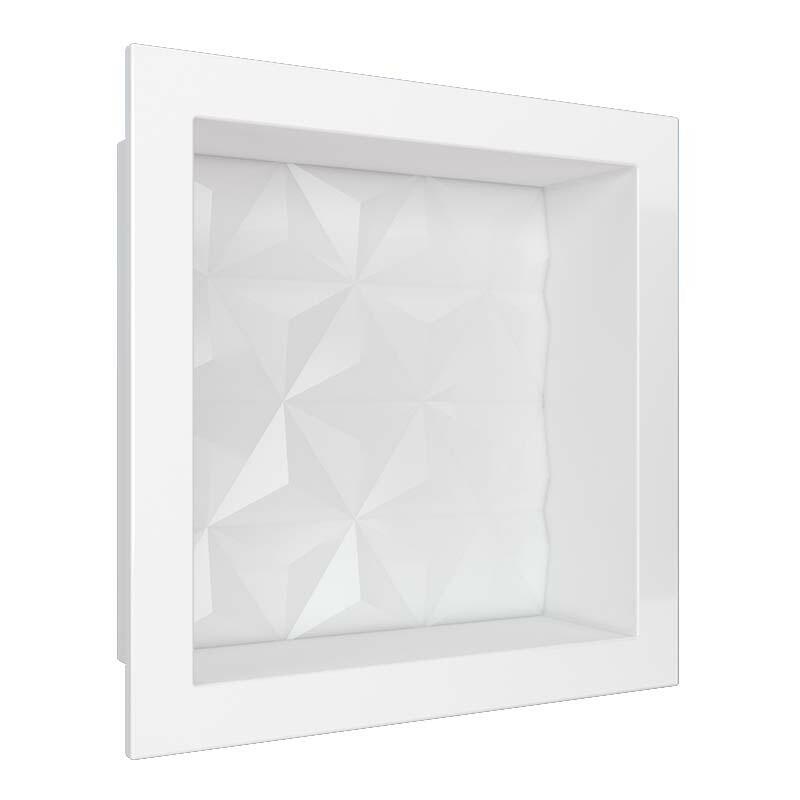 Nicho Para Banheiro 30x30x10 Mármore Sintético Cozimax Branco Textura