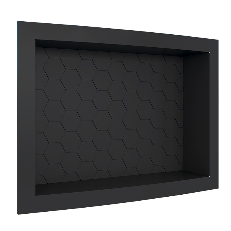 Nicho Parede Para Banheiro 40x27x9cm Termoplástico Cozimax Preto