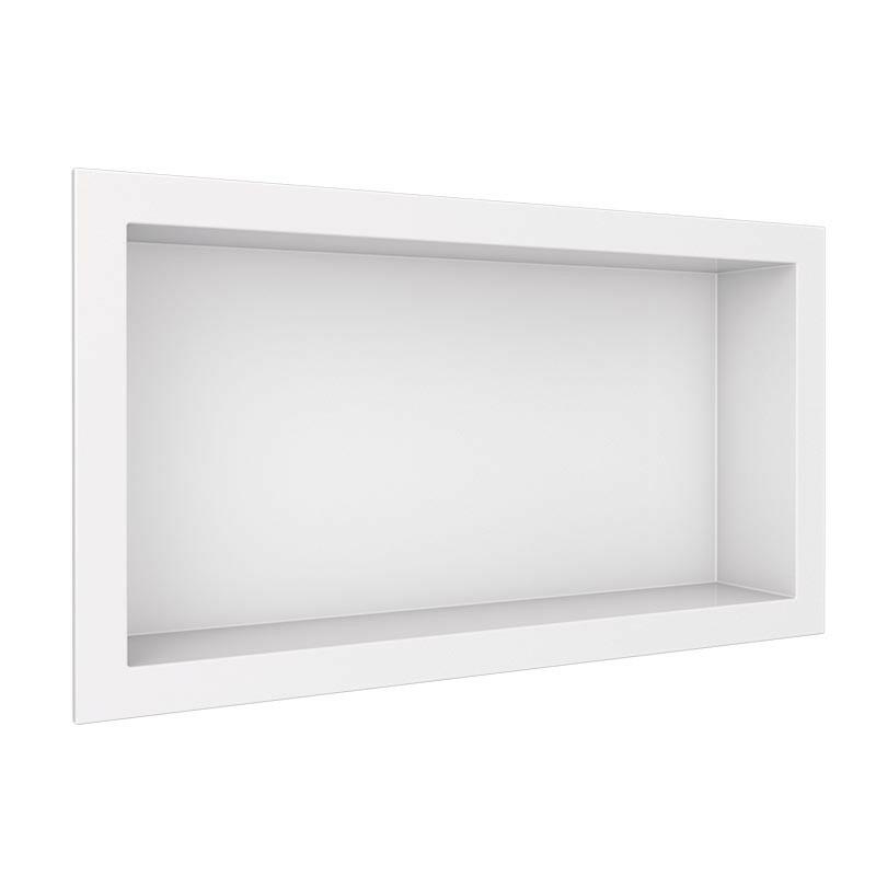 Nicho Para Banheiro 60x30x10 Mármore Sintético Cozimax Branco Liso