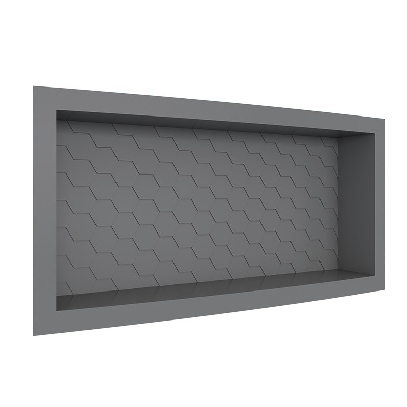 Nicho Parede Para Banheiro 60x27x9cm Termoplástico Cozimax Chumbo