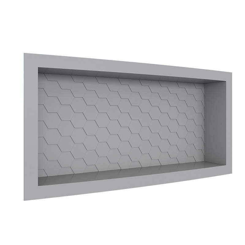 Nicho Parede Para Banheiro 60x27x9cm Termoplástico Cozimax Cinza