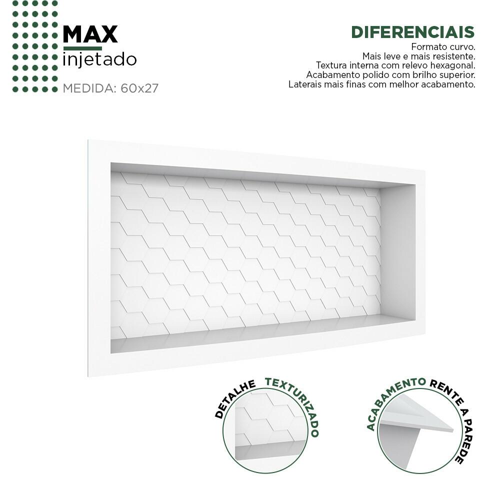 Nicho Para Banheiro 60x27x9.5 Termoplástico Cozimax Branco