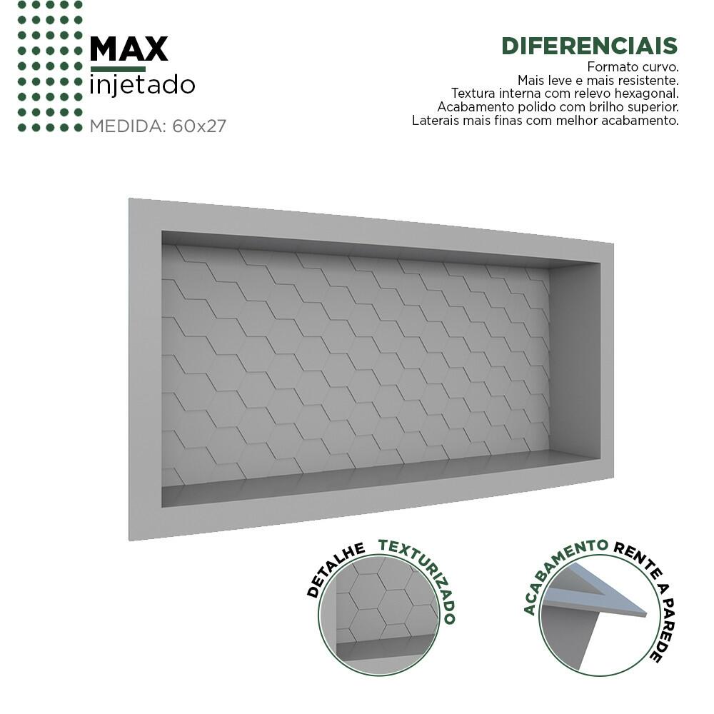 Nicho Para Banheiro 60x27x9.5 Termoplástico Cozimax Cinza